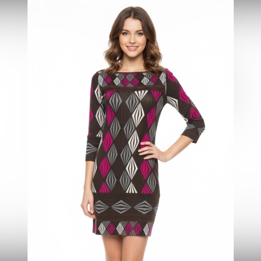 𝅺DVF size 0 vintage silk retro print shift dress